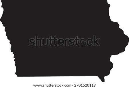 Vector Map of Iowa State Silhouette
