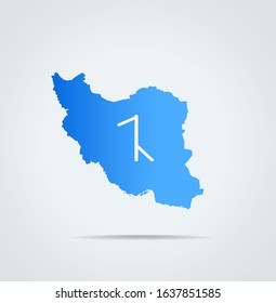 Vector map of Iran combined with Afshar (tribe) flag.