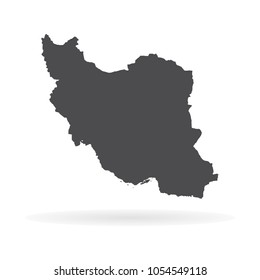 Vector map Iran. Isolated vector Illustration. Black on White background. EPS 10 Illustration.