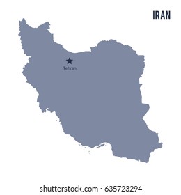 Vector map of Iran isolated on white background. Travel Vector Illustration.