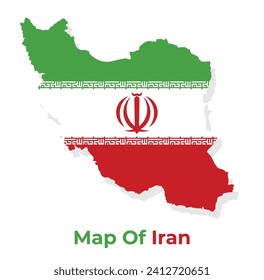 Vector map of Iran with national flag