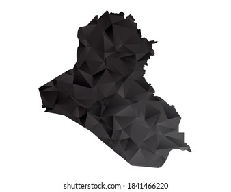Vector map of Iraq black polygon style gradient.