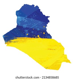 Vector map Iraq. Isolated vector Illustration. Black on White background. EPS 10 Illustration.