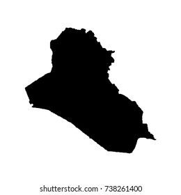Vector map Iraq. Isolated vector Illustration. Black on White background. EPS 10 Illustration.