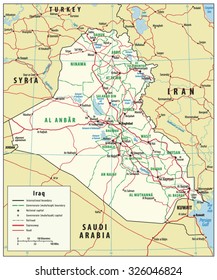 Vector Map Of Iraq.Source for map is a site University of Texas Libraries with educational resources free for use.