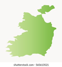 Vector map -Ireland country on white background.