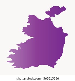 Vector map -Ireland country on white background.