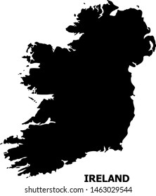 Mapa vectorial de la Isla de Irlanda con el pie de foto. Mapa de la Isla de Irlanda está aislado en un fondo blanco. Mapa geográfico plano simple.