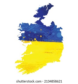 Vector map Ireland. Isolated vector Illustration. Black on White background. EPS 10 Illustration.