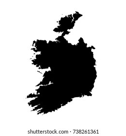 Vector map Ireland. Isolated vector Illustration. Black on White background. EPS 10 Illustration.