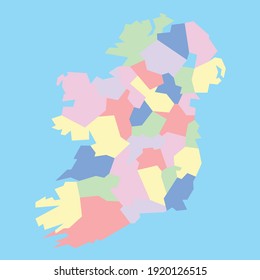 Vector map of Ireland's conties to study