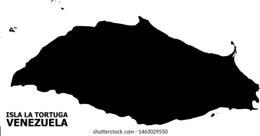 Vector Map of Isla La Tortuga with name. Map of Isla La Tortuga is isolated on a white background. Simple flat geographic map.