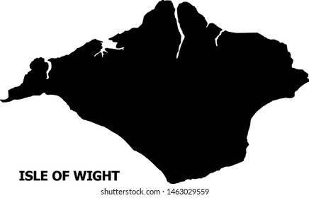 Vector Map of Isle of Wight with name. Map of Isle of Wight is isolated on a white background. Simple flat geographic map.