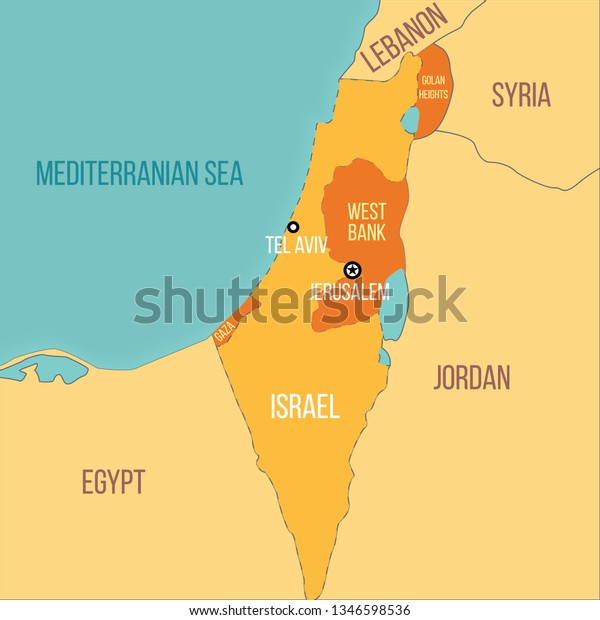 Vector Map Israel Including Egypt Syria Stock Vector (Royalty Free ...