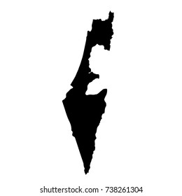Vector map Israel. Isolated vector Illustration. Black on White background. EPS 10 Illustration.