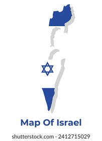 Vector map of Israel with national flag