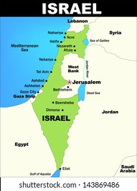 Vector map of Israel saved in Illustrator 8.0