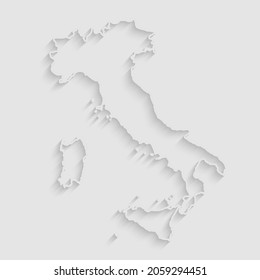 Vector map Italy with abstract shadow isolated on background. Template Europe country for pattern, design, illustration, backdrop. Creative concept outline, border, frontier map of the state Italy