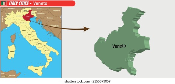 Vector map of Italy Cities - Veneto