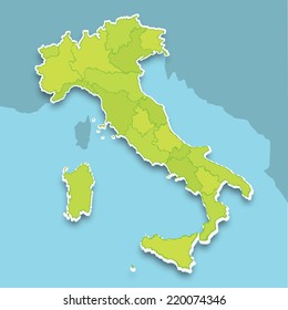 Vector map of Italy divided by province