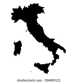 Vector map Italy. Isolated vector Illustration. Black on White background. EPS Illustration.