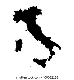 Vector map Italy. Isolated vector Illustration. Black on White background. EPS 8 Illustration.