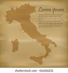 Vector Map Of Italy Old Paper