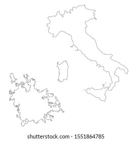 Vector map Italy and Rome. Country and capital. Isolated vector Illustration. Outline. EPS 10 Illustration.