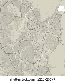 Vector map of Jaipur, India. Urban city road map poster illustration. Jaipur map art.