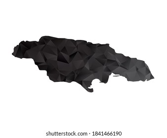 Vector map of Jamaica black polygon style gradient.