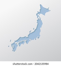 Vector map Japan with abstract shadow isolated on background. Template Asia country for pattern, design, illustration, backdrop. Creative concept outline, border, frontier map of the state Japan