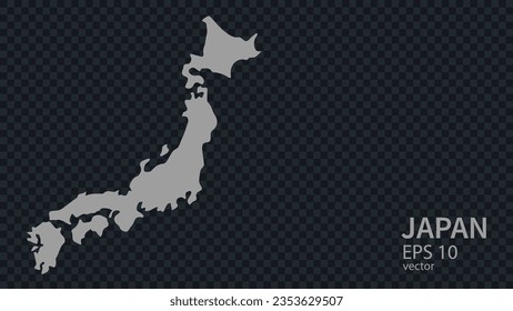 Vector map of Japan with borders isolated on background flat style.
