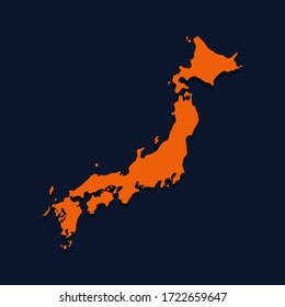 
Vector map of Japan. Isolated vector illustration