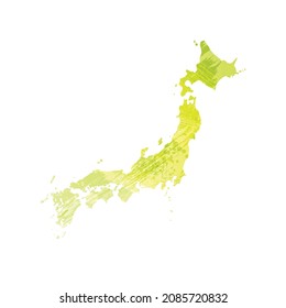 Vector map Japan. Isolated vector Illustration. Black on White background. EPS 10 Illustration.