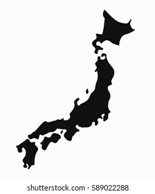 Vector map. Japan on white background