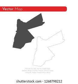 Vector map Jordan. Isolated vector Illustration. Black on White background. EPS 10 Illustration.