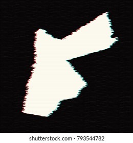 Vector map Jordan. Isolated vector Illustration. Glitch effect. EPS 10 Illustration.