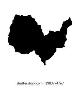 Vector map Kabul. Isolated vector Illustration. Black on White background. EPS 10 Illustration.