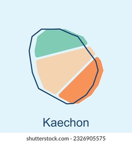 vector map of Kaechon modern outline, High detailed vector map North Korea illustration vector Design Template, suitable for your company