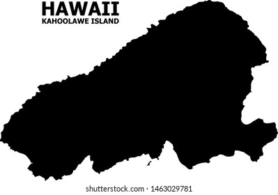 Vector Map of Kahoolawe Island with title. Map of Kahoolawe Island is isolated on a white background. Simple flat geographic map.