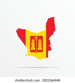 Mapa vectorial del municipio de Kalmthout (provincia de Amberes, región flamenca, Bélgica) combinado con la bandera del municipio de Kalmthout.