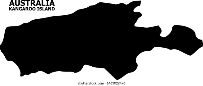 Vector Map of Kangaroo Island with title. Map of Kangaroo Island is isolated on a white background. Simple flat geographic map.