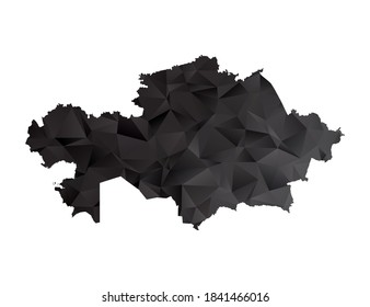 Vector map of Kazakhstan black polygon style gradient.