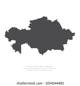 Vector map Kazakhstan. Isolated vector Illustration. Black on White background. EPS 10 Illustration.