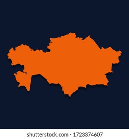 
Vector map of Kazakhstan. Isolated vector illustration