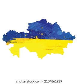 Vector map Kazakhstan. Isolated vector Illustration. Black on White background. EPS 10 Illustration.