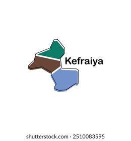 vector map of Kefraiya modern outline, High detailed illustration vector Design Template, suitable for your company