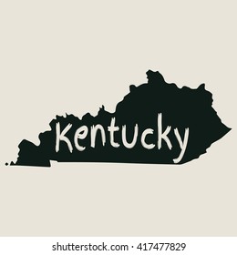 Vector map Kentucky. Gray Isolated vector Illustration. On Beige background. Typography design. EPS 8 Illustration.