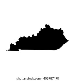 Vector map Kentucky. Isolated vector Illustration. Black on White background. EPS 8 Illustration.