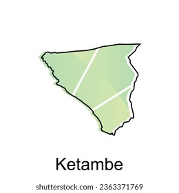 mapa vectorial del contorno moderno de la ciudad de Ketambe, Diseño de vectores con logotipo. Resumen, concepto de diseños, logotipo, elemento de logotipo para plantilla.